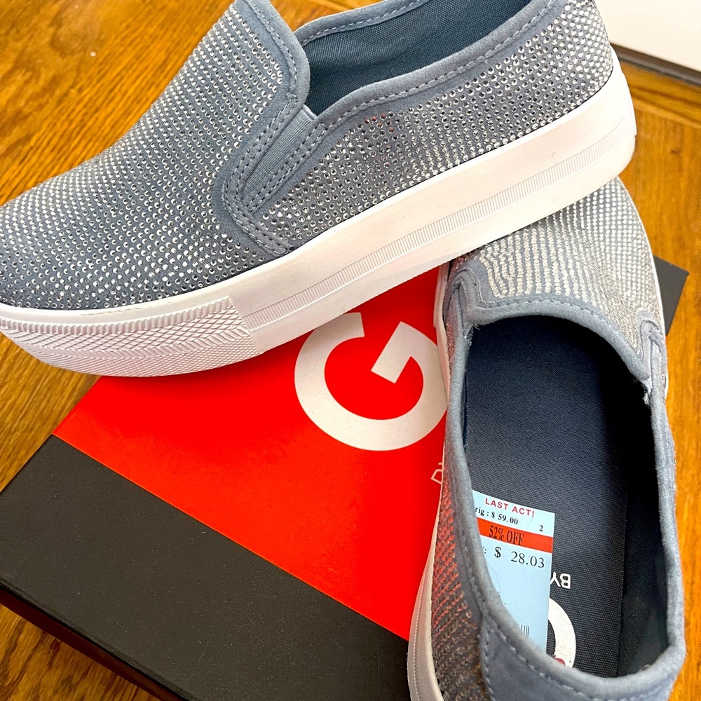 Guess platform slip ons